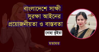 বাংলাদেশে সাক্ষী সুরক্ষা আইনের প্রয়োজনীয়তা ও বাস্তবতা necessity and reality of the witness protection law in Bangladesh