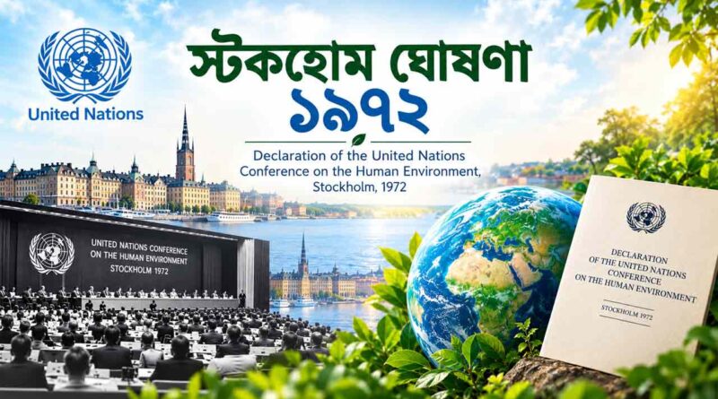স্টকহোম ঘোষণা ১৯৭২; stockholm declaration 1972 in bengali; Declaration of the United Nations Conference on the Human Environment, Stockholm, 1972; পরিবেশ বিষয়ক ১ম আন্তর্জাতিক সম্মেলন;